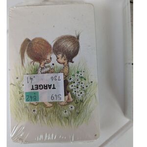 Vintage Sealed Deck of Playing Cards-Cute Little Girl & Boy in Flowers - Trump